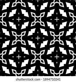 Black and white texture. Abstract seamless geometric pattern.
