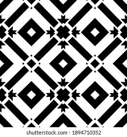 Black and white texture. Abstract seamless geometric pattern.
