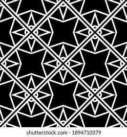 Black and white texture. Abstract seamless geometric pattern.
