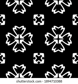 Black and white texture. Abstract seamless geometric pattern.
