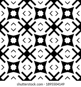 Black and white texture. Abstract seamless geometric pattern.