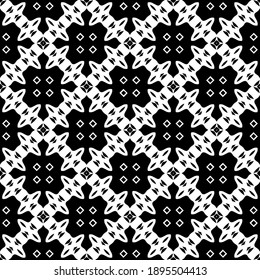 Black and white texture. Abstract seamless geometric pattern.