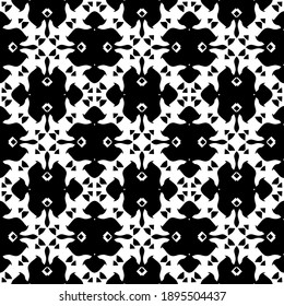 Black and white texture. Abstract seamless geometric pattern.