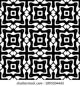Black and white texture. Abstract seamless geometric pattern.