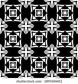 Black and white texture. Abstract seamless geometric pattern.