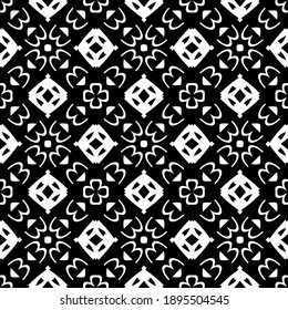 Black and white texture. Abstract seamless geometric pattern.