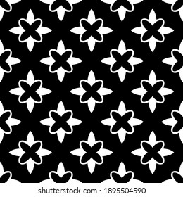 Black and white texture. Abstract seamless geometric pattern.