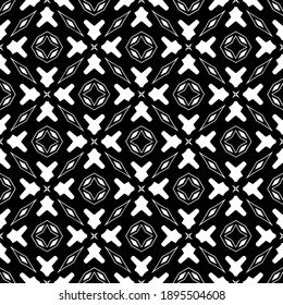 Black and white texture. Abstract seamless geometric pattern.