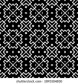 Black and white texture. Abstract seamless geometric pattern.
