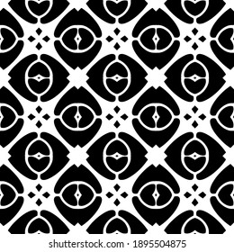 Black and white texture. Abstract seamless geometric pattern.