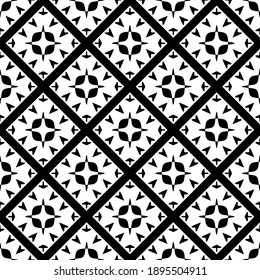 Black and white texture. Abstract seamless geometric pattern.