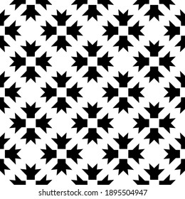 Black and white texture. Abstract seamless geometric pattern.
