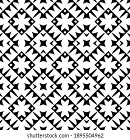 Black and white texture. Abstract seamless geometric pattern.
