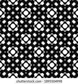 Black and white texture. Abstract seamless geometric pattern.
