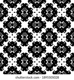 Black and white texture. Abstract seamless geometric pattern.