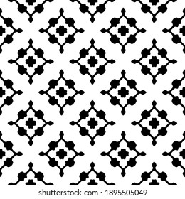 Black and white texture. Abstract seamless geometric pattern.