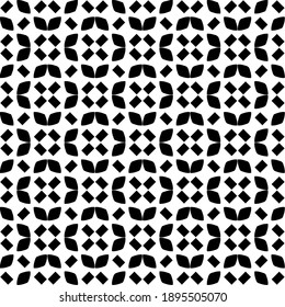 Black and white texture. Abstract seamless geometric pattern.