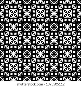 Black and white texture. Abstract seamless geometric pattern.