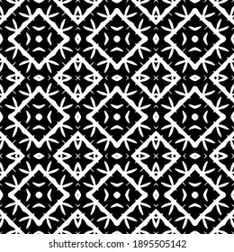 Black and white texture. Abstract seamless geometric pattern.