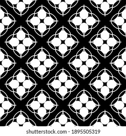 Black and white texture. Abstract seamless geometric pattern.