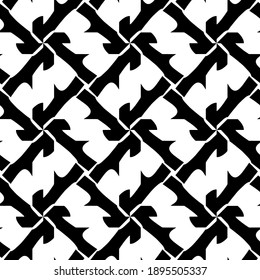 Black and white texture. Abstract seamless geometric pattern.