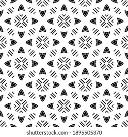 Black and white texture. Abstract seamless geometric pattern.