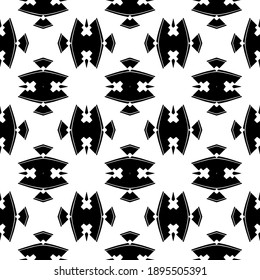 Black and white texture. Abstract seamless geometric pattern.