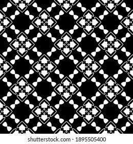 Black and white texture. Abstract seamless geometric pattern.