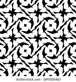 Black and white texture. Abstract seamless geometric pattern.