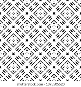 Black and white texture. Abstract seamless geometric pattern.