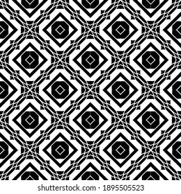 Black and white texture. Abstract seamless geometric pattern.