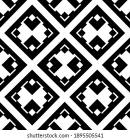 Black and white texture. Abstract seamless geometric pattern.