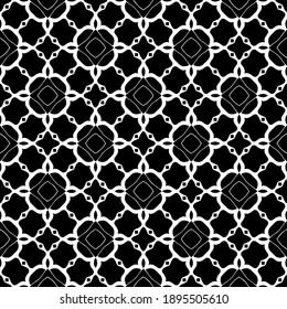 Black and white texture. Abstract seamless geometric pattern.