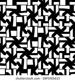 Black and white texture. Abstract seamless geometric pattern.
