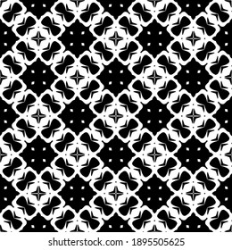 Black and white texture. Abstract seamless geometric pattern.