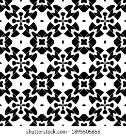 Black and white texture. Abstract seamless geometric pattern.