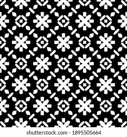 Black and white texture. Abstract seamless geometric pattern.