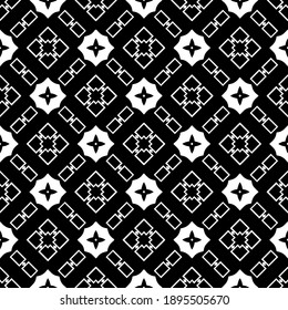 Black and white texture. Abstract seamless geometric pattern.