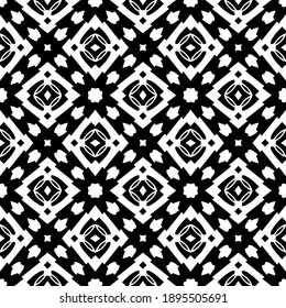 Black and white texture. Abstract seamless geometric pattern.