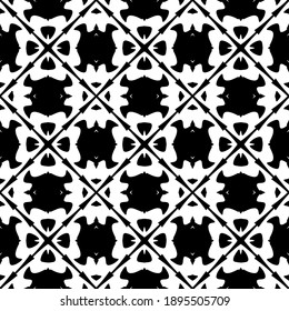 Black and white texture. Abstract seamless geometric pattern.