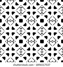 Black and white texture. Abstract seamless geometric pattern.