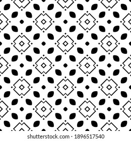 Black and white texture. Abstract seamless geometric pattern.