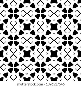 Black and white texture. Abstract seamless geometric pattern.