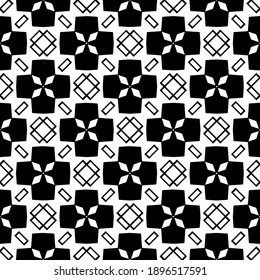 Black and white texture. Abstract seamless geometric pattern.