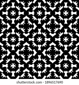 Black and white texture. Abstract seamless geometric pattern.