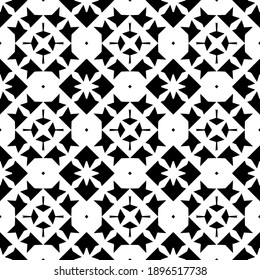 Black and white texture. Abstract seamless geometric pattern.