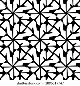 Black and white texture. Abstract seamless geometric pattern.