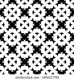 Black and white texture. Abstract seamless geometric pattern.