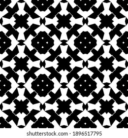 Black and white texture. Abstract seamless geometric pattern.