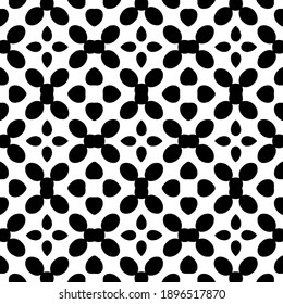 Black and white texture. Abstract seamless geometric pattern.